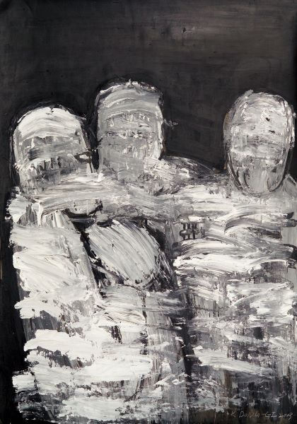 Black Tears, 2003,  Acrylic Ink on paper,100x71cm